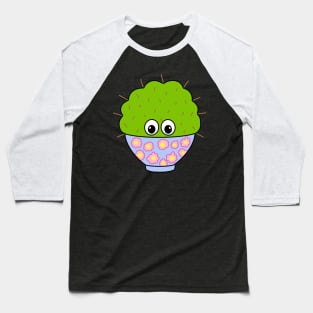 Cute Cactus Design #331: Cute Cactus In A Floral Pot Baseball T-Shirt